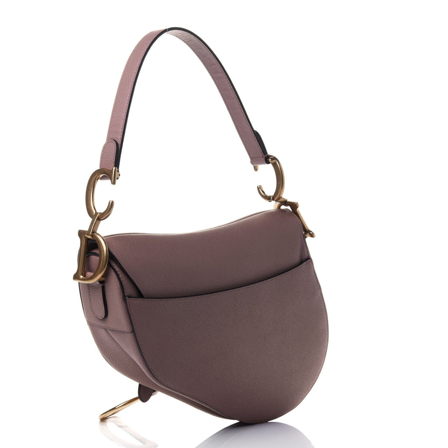Grained Calfskin Saddle Bag Pink