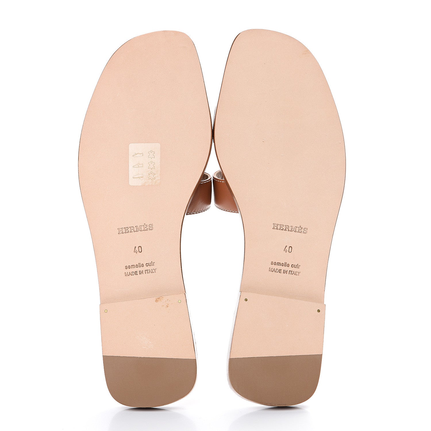 Hermes Box Calfskin Oran Sandals 40 Gold 5 of 8