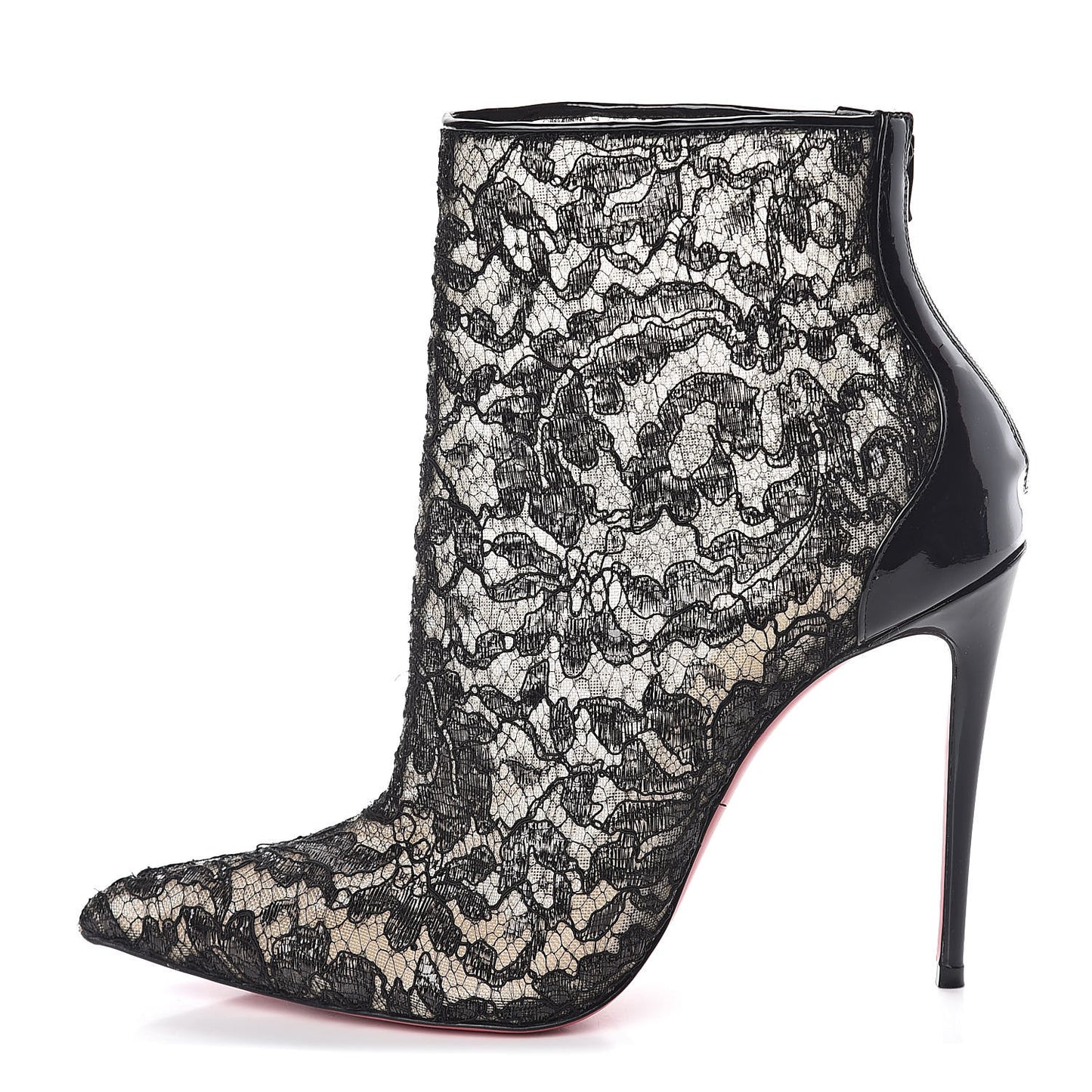 Patent Rete Lace Dentelle Psybootie 100 Ankle Boots 39.5 Black