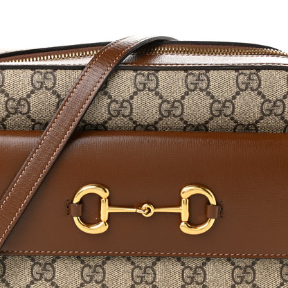 Gucci GG Supreme Monogram Small Horsebit 1955 Shoulder Bag Beige Brown Sugar 8 of 10