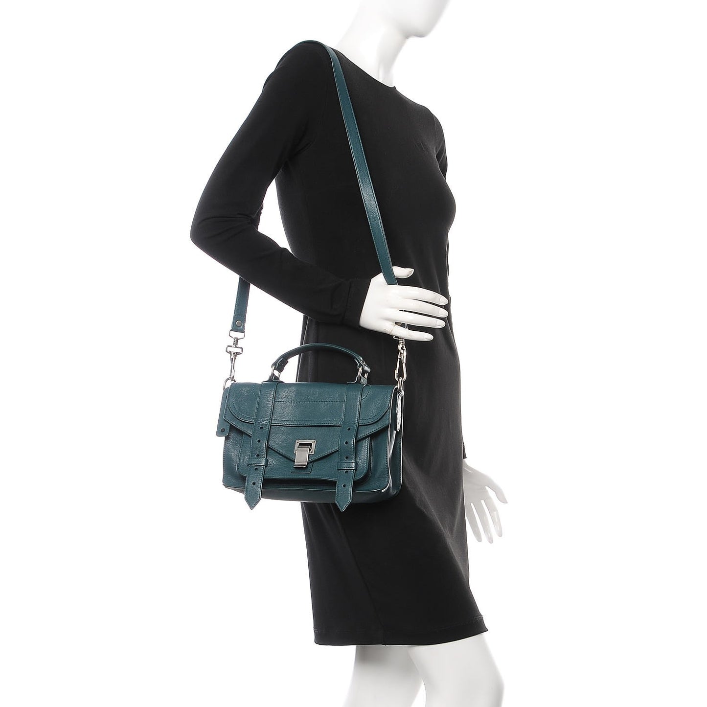 Calfskin Tiny PS1 Satchel Dark Teal