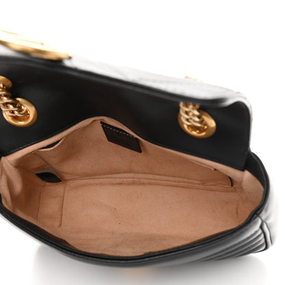 Gucci Calfskin Matelasse Mini GG Marmont Shoulder Bag Black 5 of 12