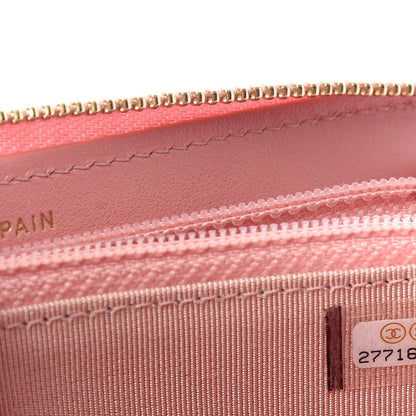 Chanel Iridescent Caviar Quilted Medium Zip Around Wallet Pink 8 of 9