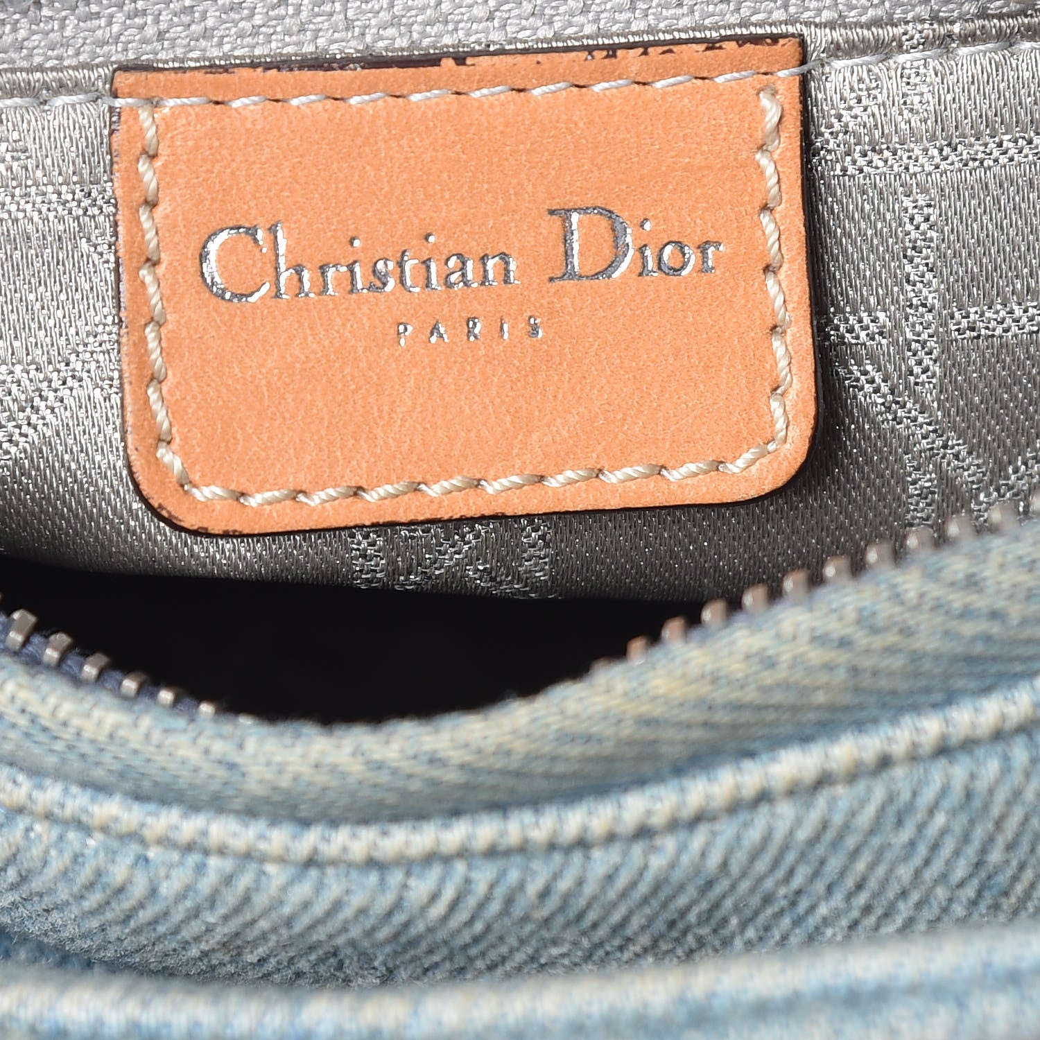 Christian Dior Denim Cannage Studded Medium Lady Dior Blue 6 of 16