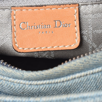 Christian Dior Denim Cannage Studded Medium Lady Dior Blue 6 of 16