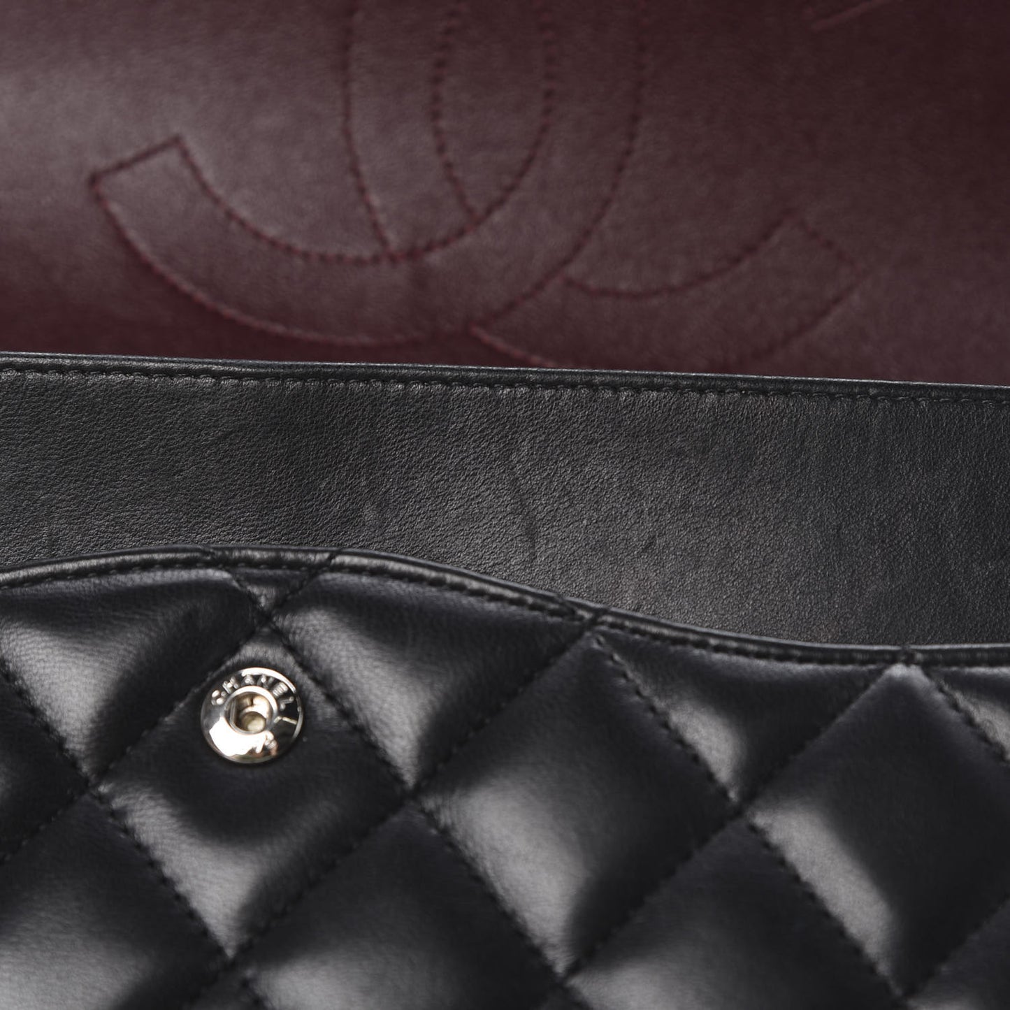 Lambskin Quilted Jumbo Double Flap Black