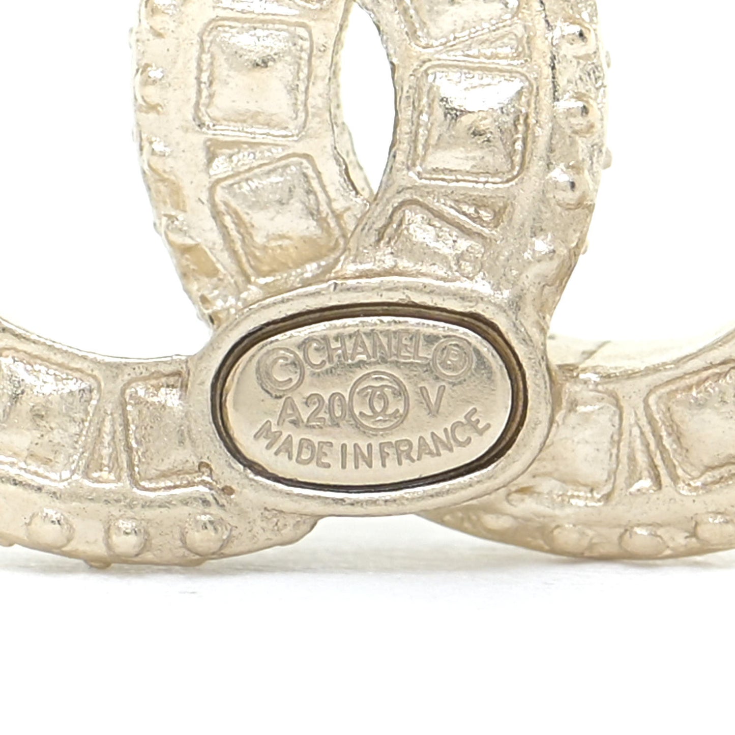 Crystal Timeless CC Earrings Light Gold