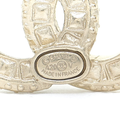 Chanel Crystal Timeless CC Earrings Light Gold 4 of 5