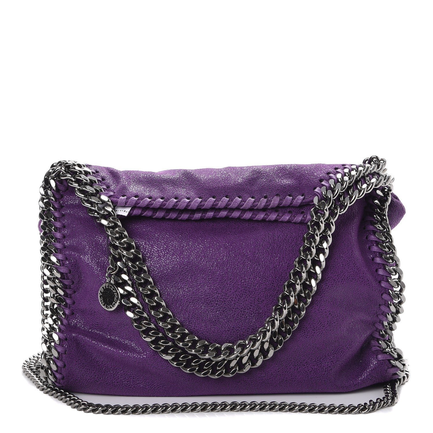 Stella McCartney Shaggy Deer Mini Falabella Fold Over Tote Bright Purple 1 of 8