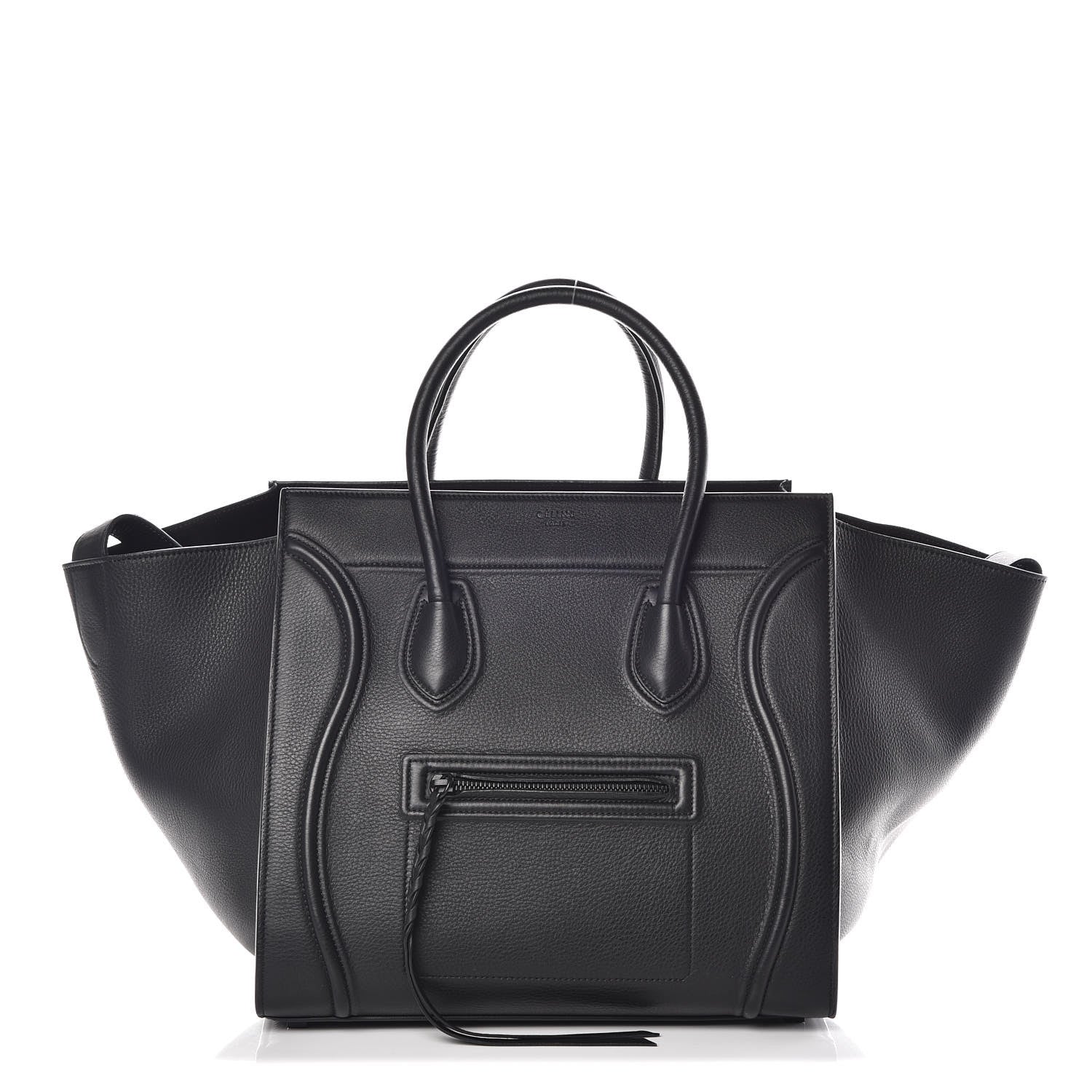 Celine Supple Calfskin Medium Phantom Luggage Black 1 of 11