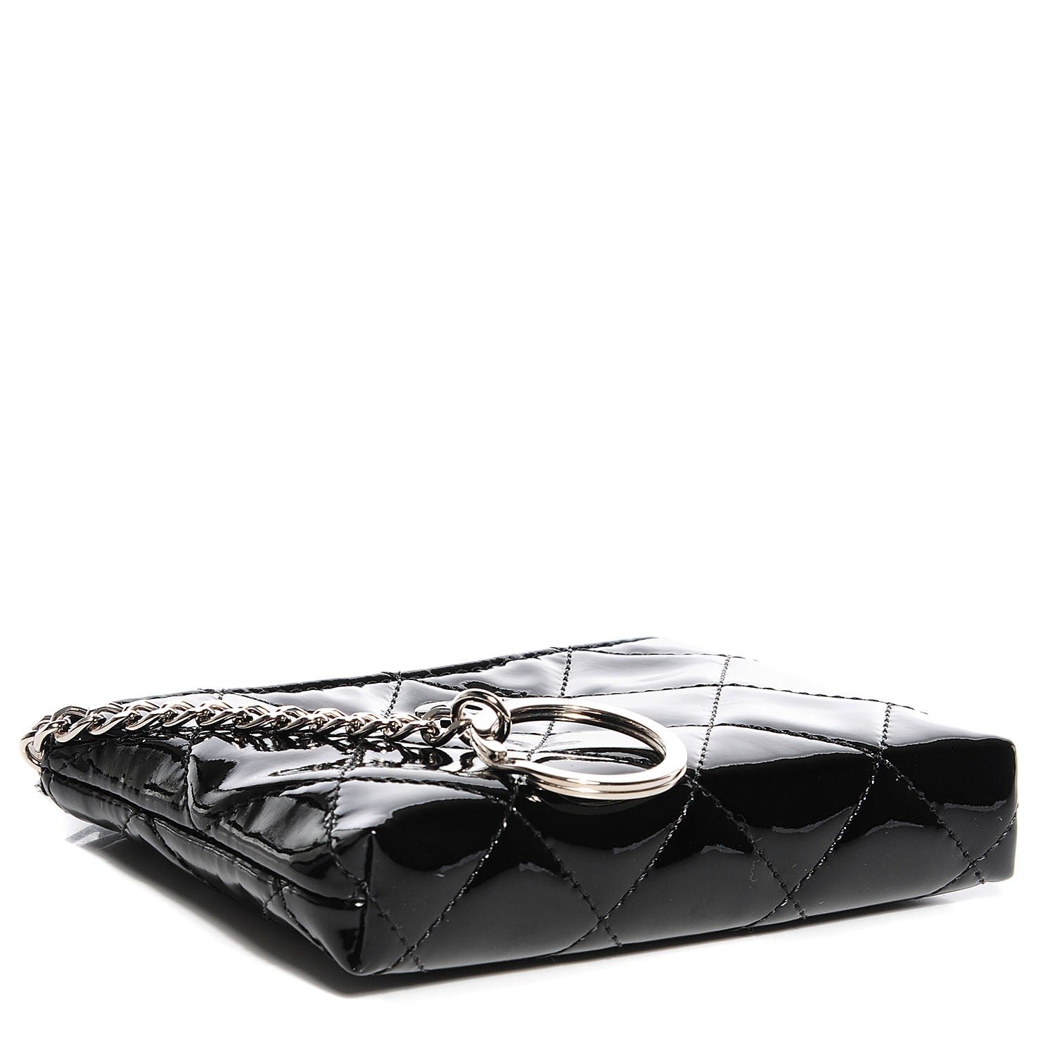 Chanel Patent Quilted Zip Coin Purse Black 4 of 7