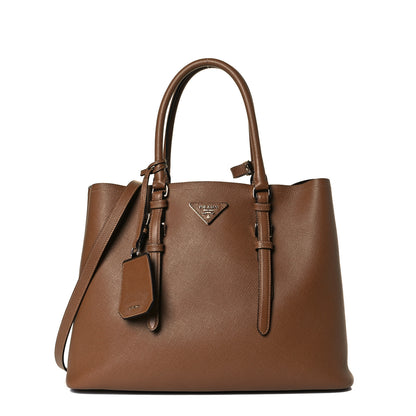 Prada Saffiano Cuir Large Double Bag Canella Cocco 1 of 8