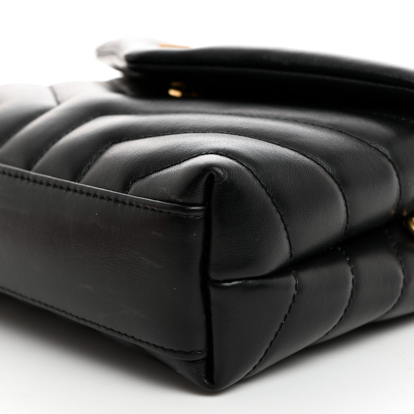 Calfskin Y Quilted Monogram Toy Loulou Crossbody Bag Black