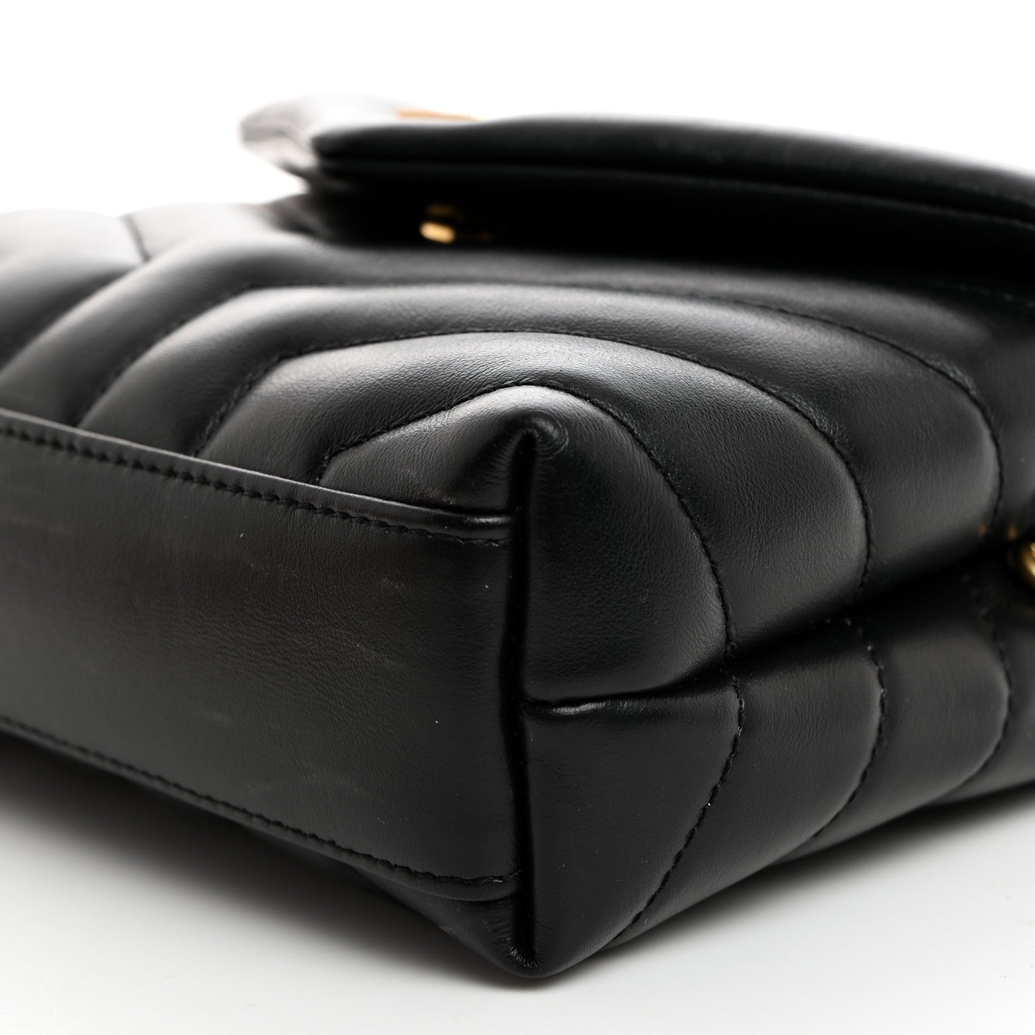 Saint Laurent Calfskin Y Quilted Monogram Toy Loulou Crossbody Bag Black 11 of 11