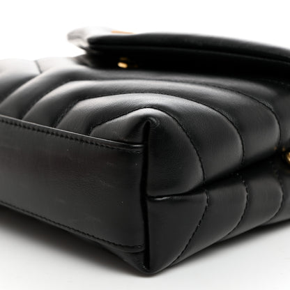 Saint Laurent Calfskin Y Quilted Monogram Toy Loulou Crossbody Bag Black 11 of 11