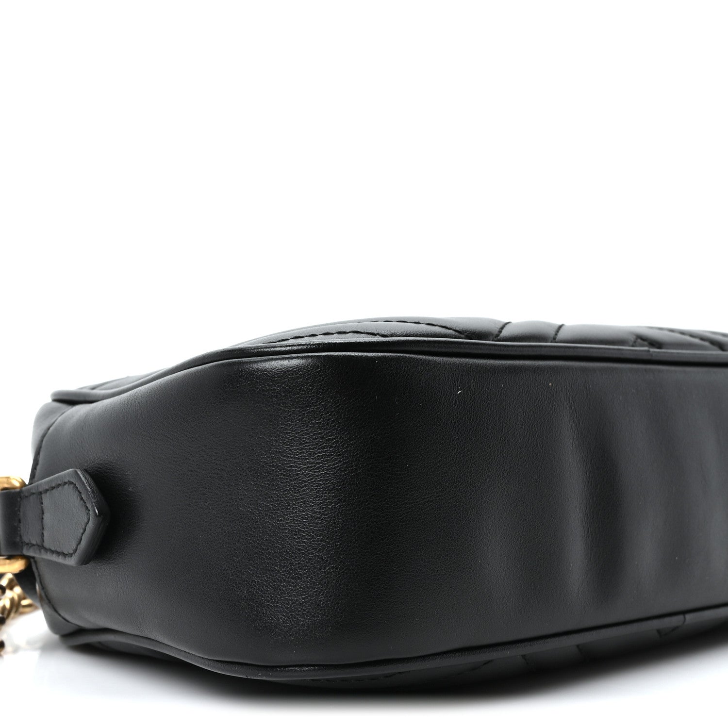 Gucci Calfskin Matelasse Small GG Marmont Chain Shoulder Bag Black 9 of 10