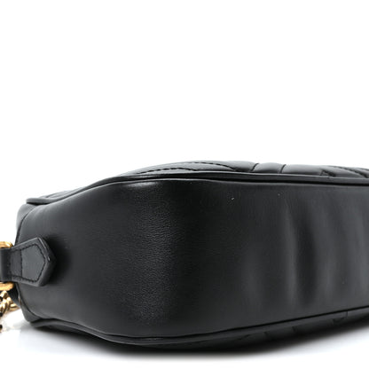 Gucci Calfskin Matelasse Small GG Marmont Chain Shoulder Bag Black 9 of 10