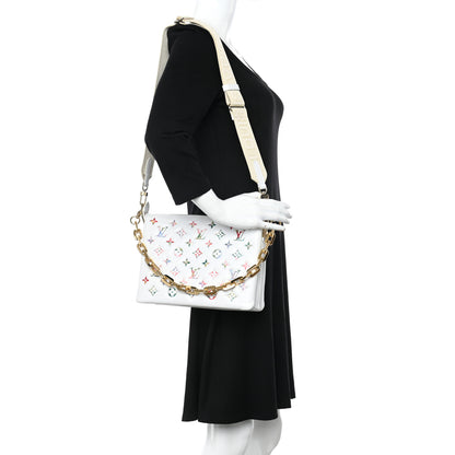 Louis Vuitton Lambskin Embossed Monogram LV Garden Coussin PM Cream 2 of 16