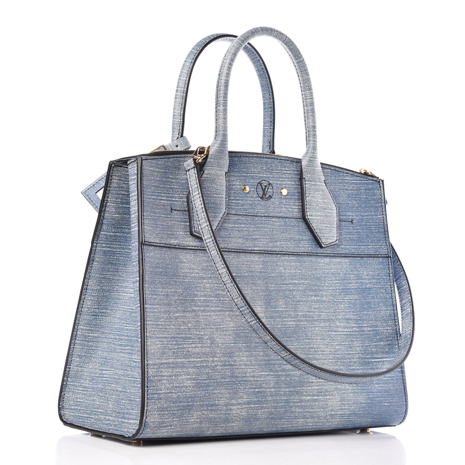 Louis Vuitton Epi City Steamer MM Blue Jean 4 of 9