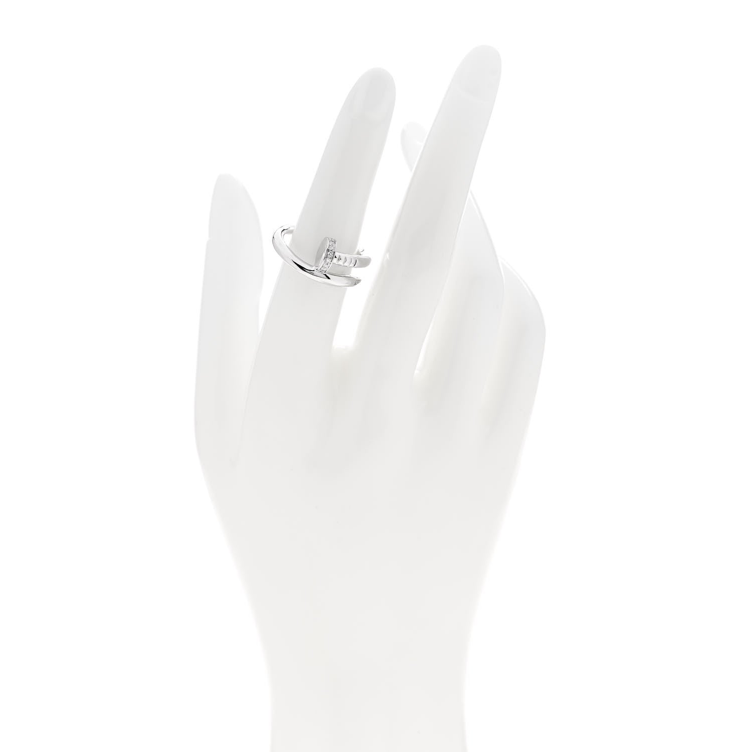 Cartier 18K White Gold Diamond Juste Un Clou Ring 53 6.25 2 of 6