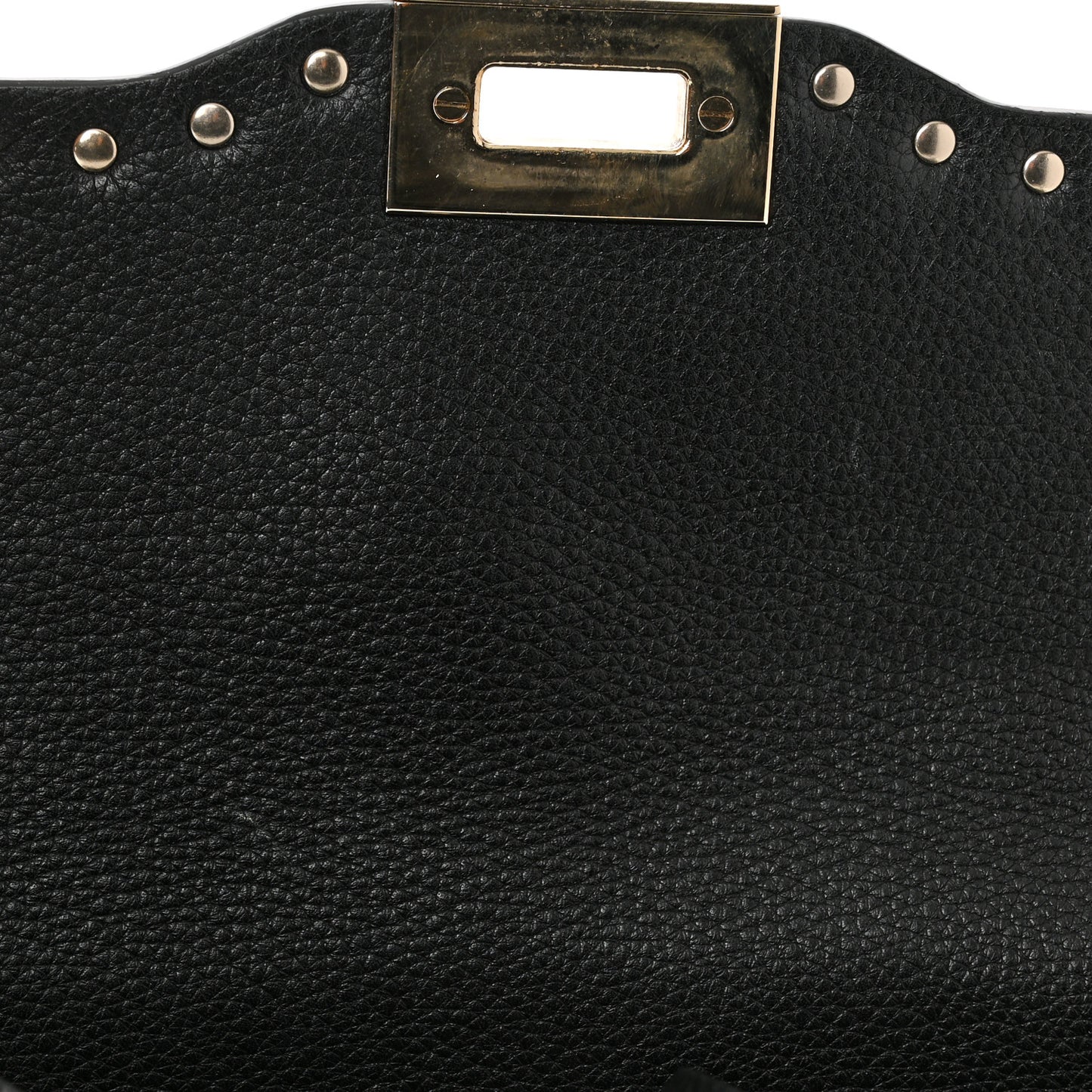 Pebbled Calfskin Medium Rockstud Flap Saddle Bag Black