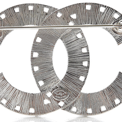 Chanel Baguette Crystal CC Brooch Silver Pink 4 of 5