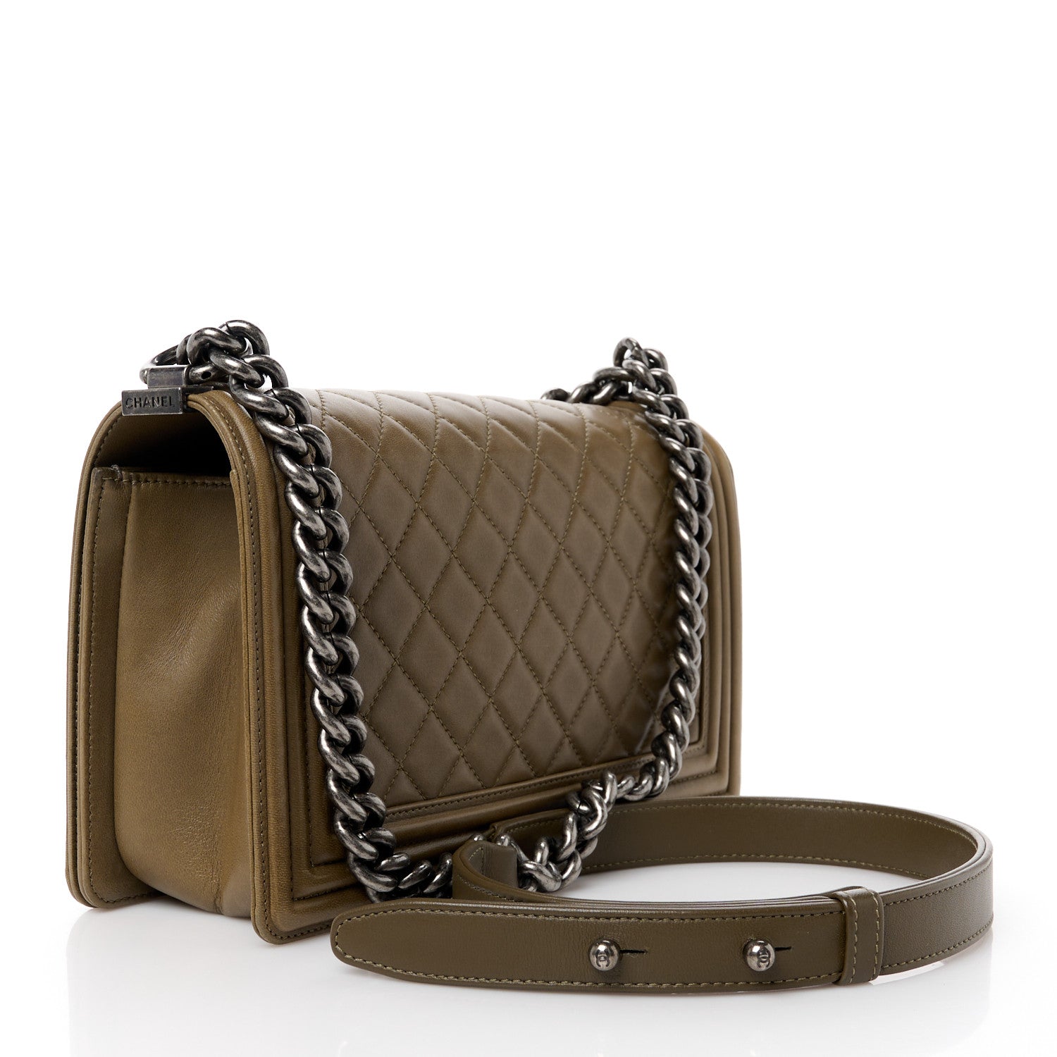 Chanel Lambskin Quilted Medium Boy Flap Green 3 of 10