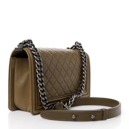 Chanel Lambskin Quilted Medium Boy Flap Green 3 of 10