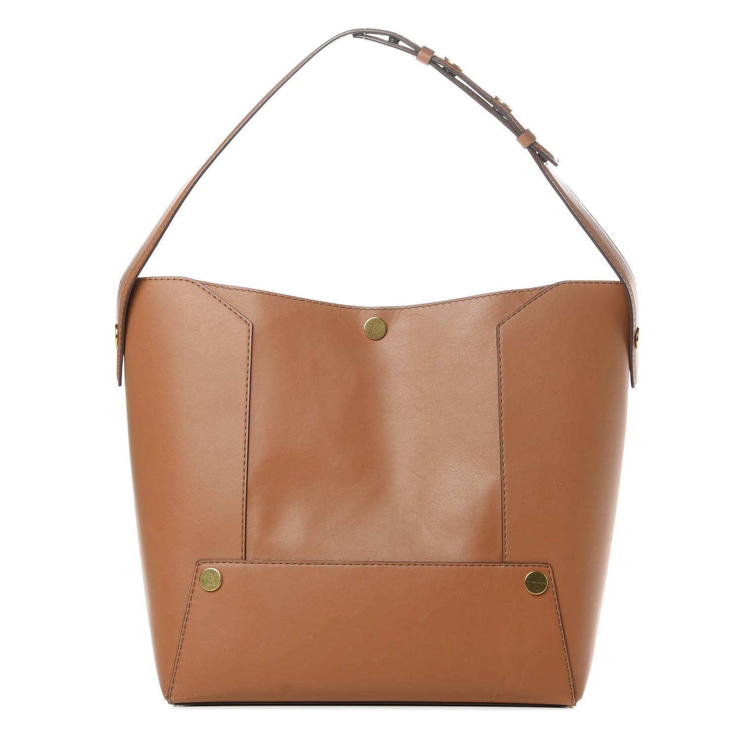 Stella McCartney Eco Alter Nappa Popper Bucket Bag Tan 1 of 12
