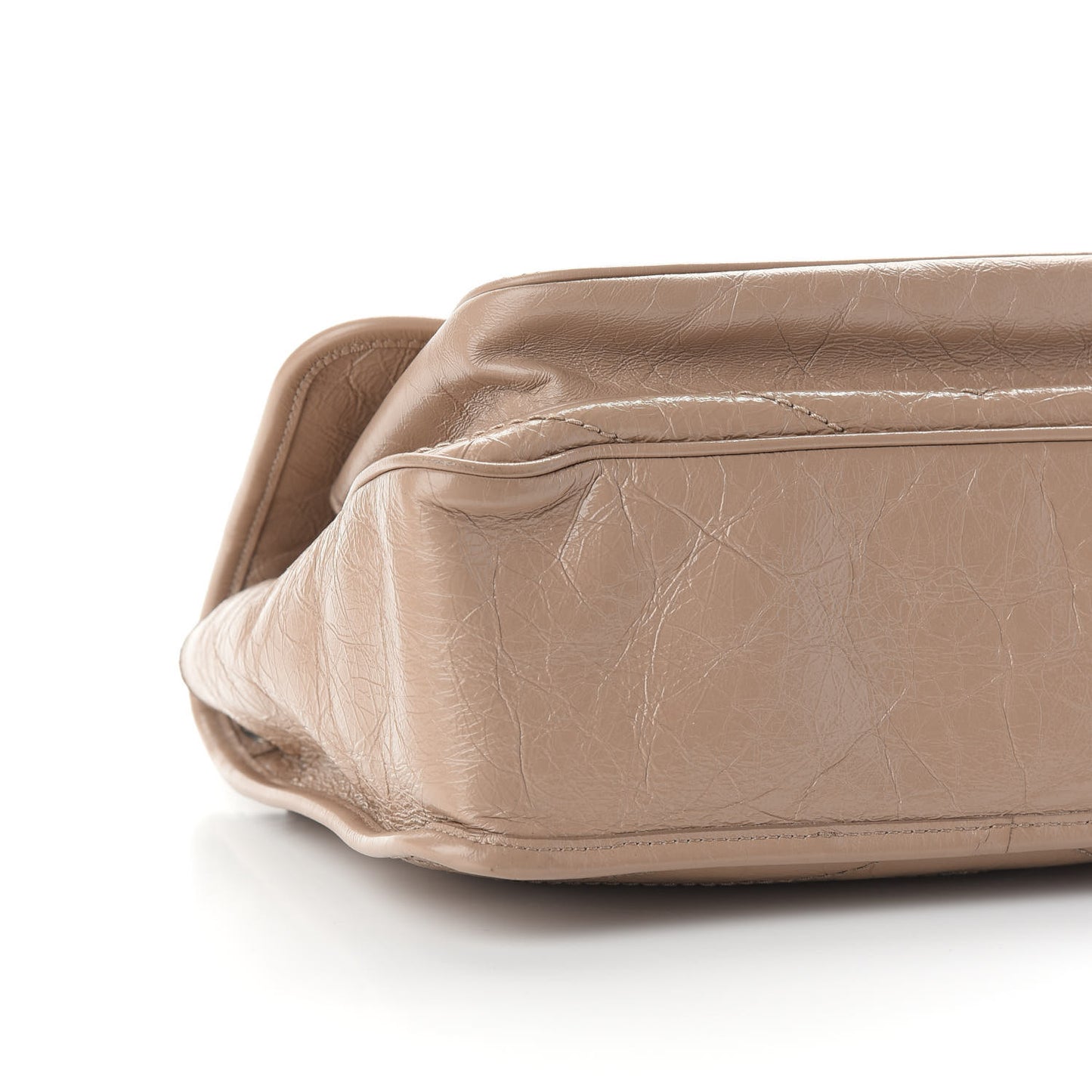 Crinkled Calfskin Matelasse Monogram Medium Niki Chain Satchel Light Natural