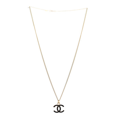 Chanel Metal Enamel CC Chain Necklace Gold Black 3 of 7