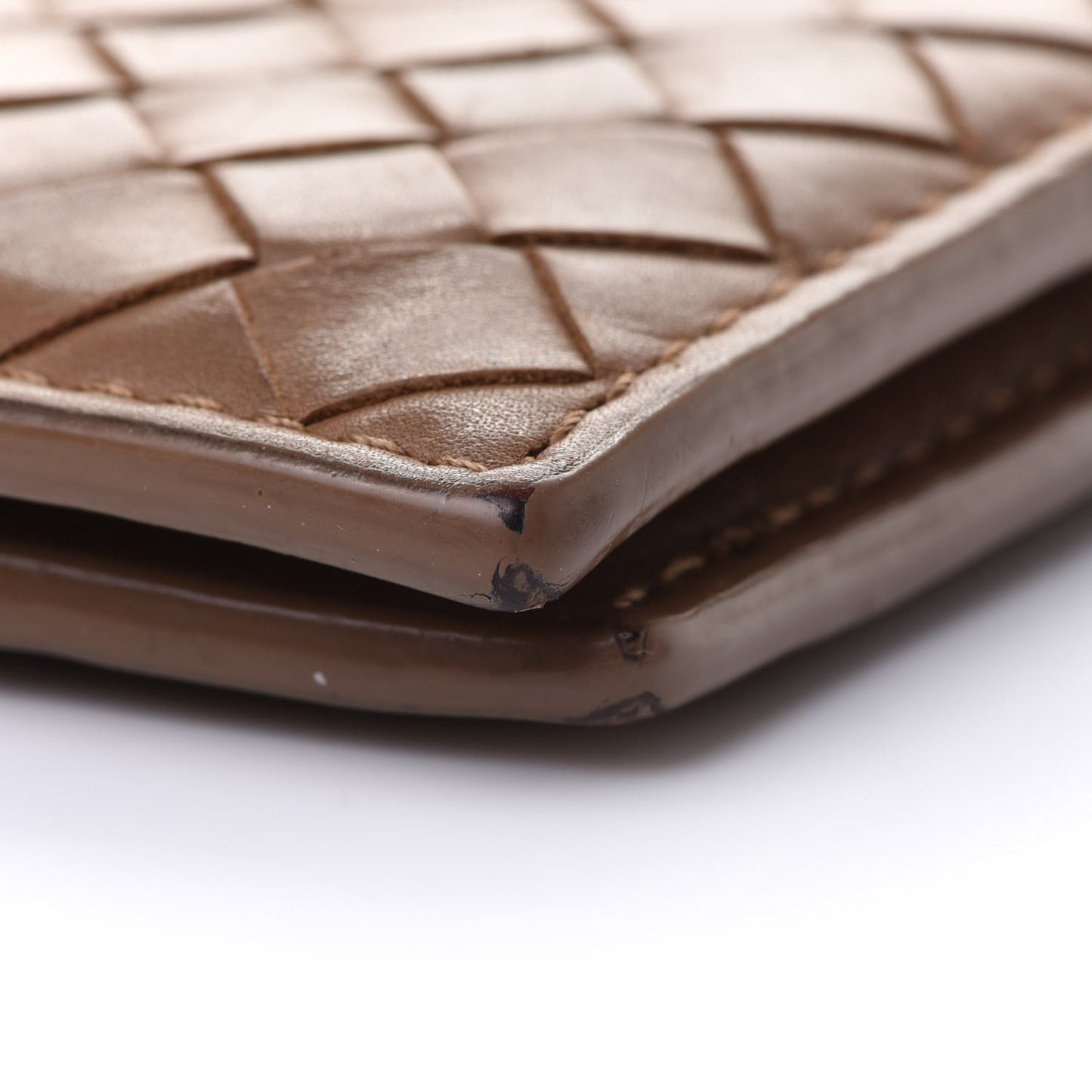 Nappa Intrecciato Bi-Fold Wallet Noce