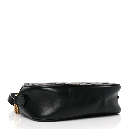 Gucci Calfskin Matelasse Mini GG Marmont Chain Shoulder Bag Black 4 of 9