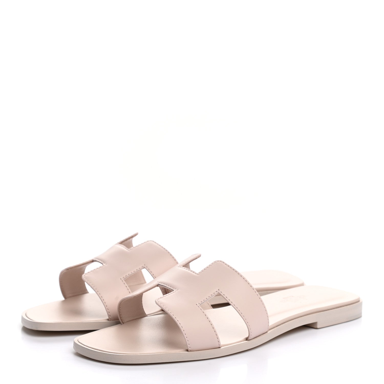 Hermes Box Calfskin Oran Sandals 39 Rose Pale 3 of 9