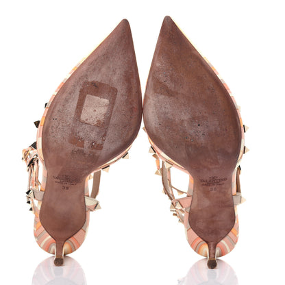 Valentino Garavani Nappa Native Couture 1975 Rockstud Ankle Strap 65mm Pumps 38 Mandarin Sorbet 5 of 11