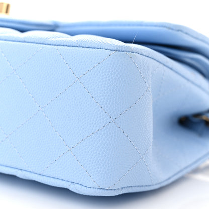 Chanel Caviar Quilted Small Double Flap Light Blue 10 of 13