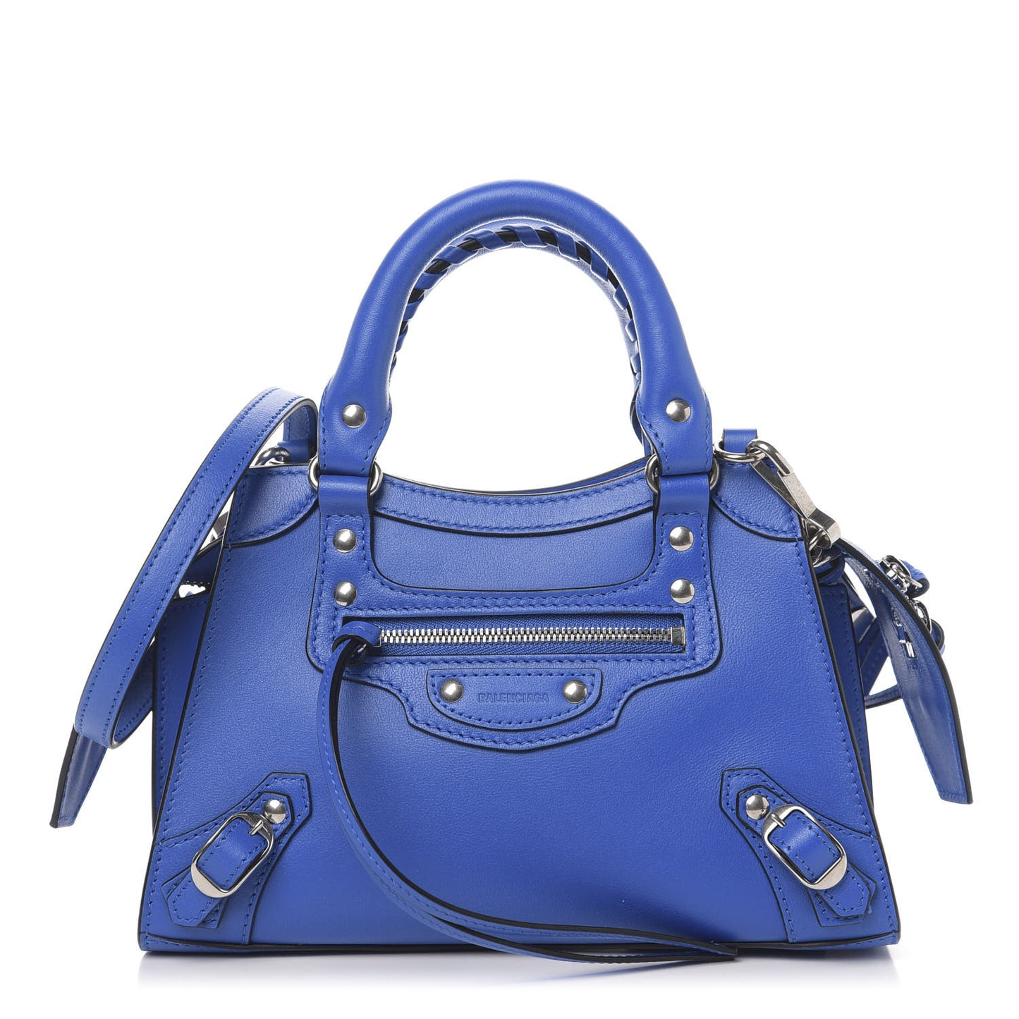 Smooth Calfskin Neo Classic Silver Hardware Mini City Bleu