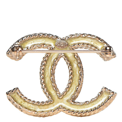 Chanel Crystal CC Brooch Light Gold 3 of 4