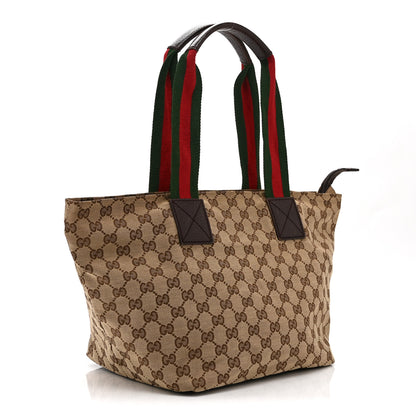 Gucci GG Monogram Medium Web Handle Bucket Tote Dark Brown 3 of 11