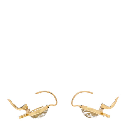 Temple St. Clair 18K Yellow Gold Diamond Rock Crystal Small Celestial Moonface Earrings 3 of 6