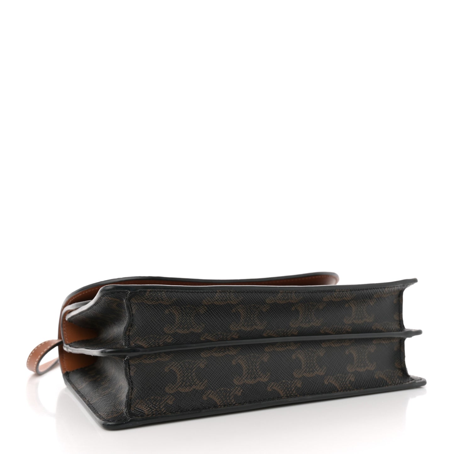 Triomphe Canvas Lambskin Wallet On Strap Tan
