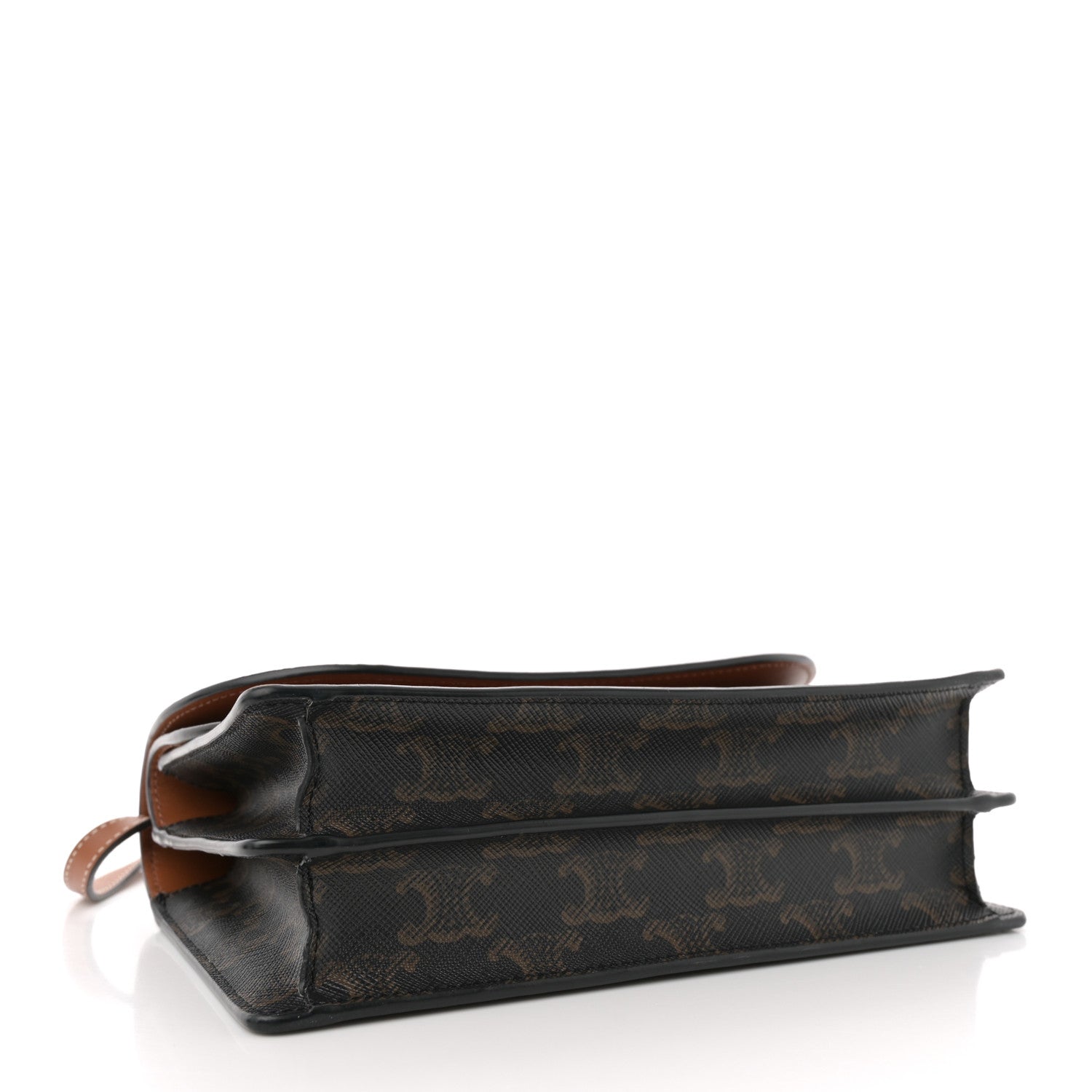 Celine Triomphe Canvas Lambskin Wallet On Strap Tan 4 of 12