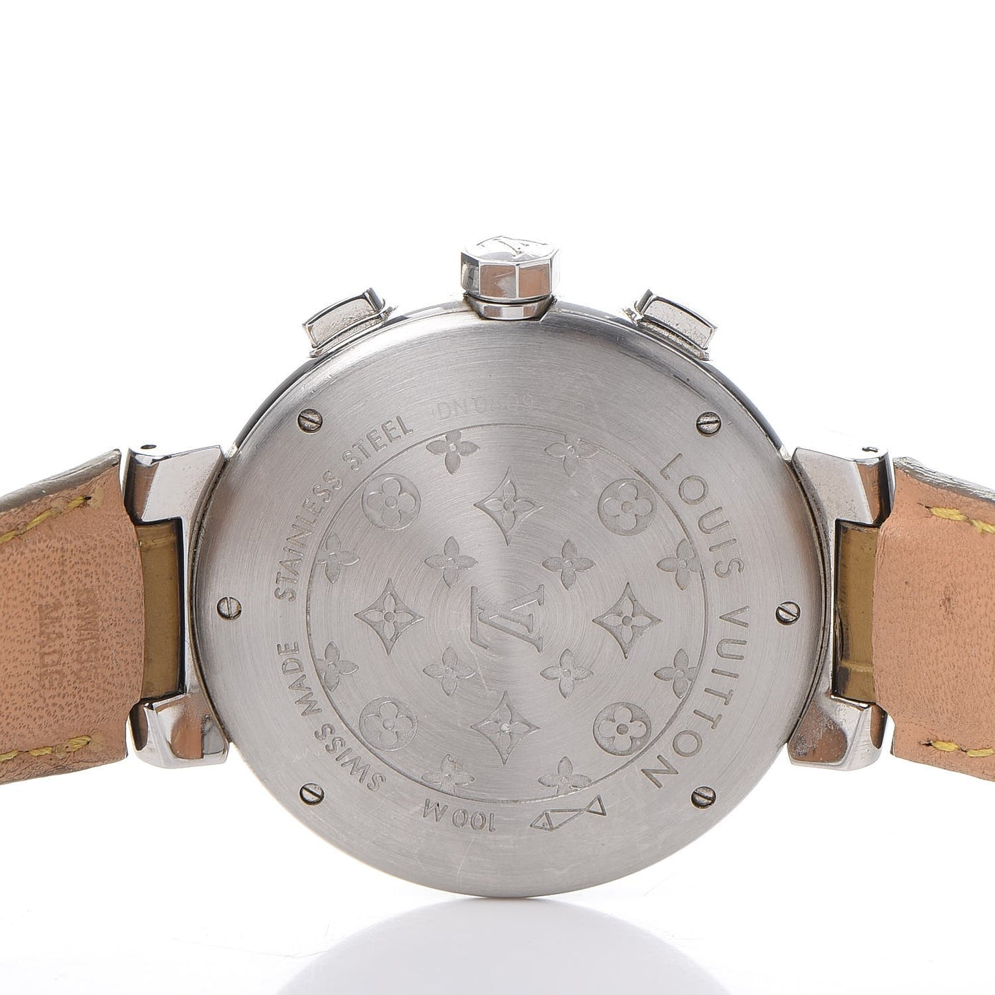 Stainless Steel Alligator 41mm Tambour Chronograph Automatic Watch Champagne