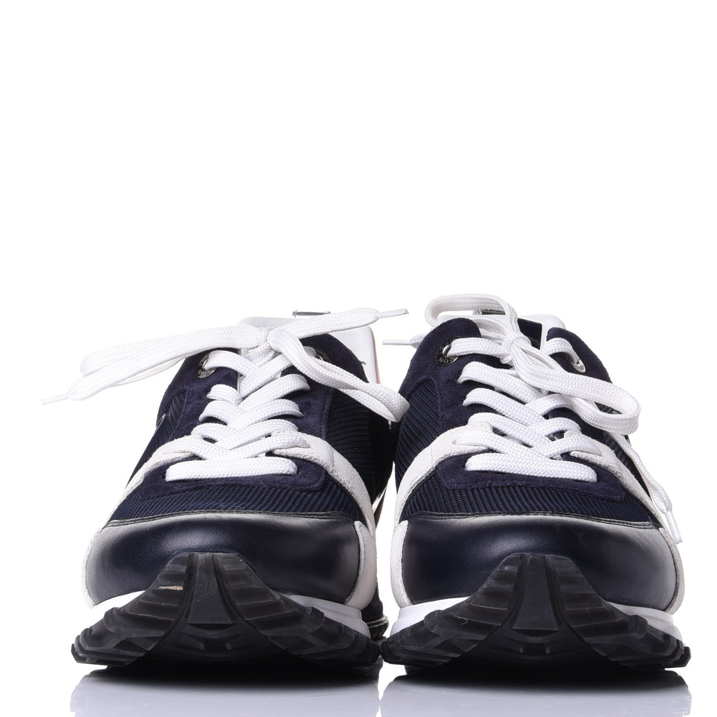 Suede Calfskin Run Away Sneakers 38.5 Blue Pink White
