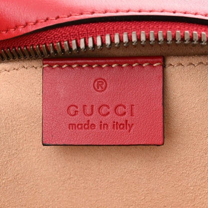 Gucci Calfskin Matelasse Small GG Marmont Chain Shoulder Bag Hibiscus Red 6 of 10