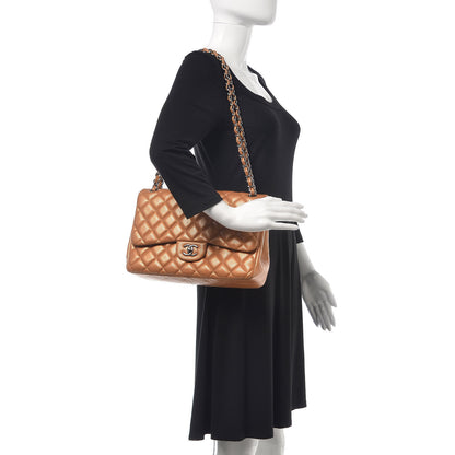 Chanel Metallic Caviar Quilted Jumbo Double Flap Copper 2 of 10