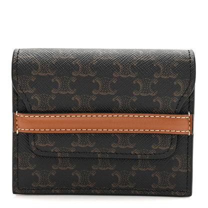 Celine Triomphe Canvas Business Card Holder Tan 1 of 8