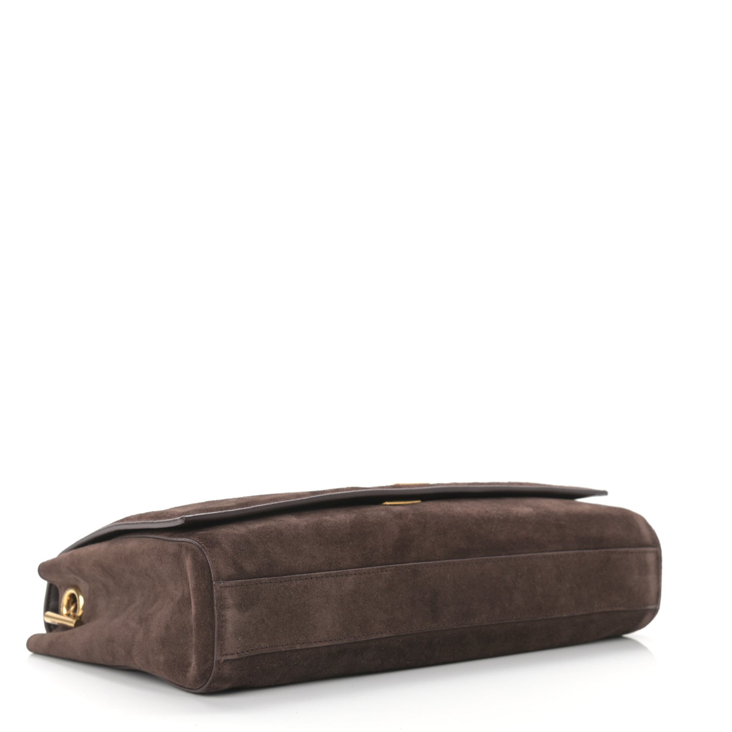 Smooth Calfskin Suede Medium Reversible Monogram Kate Satchel Military Brown