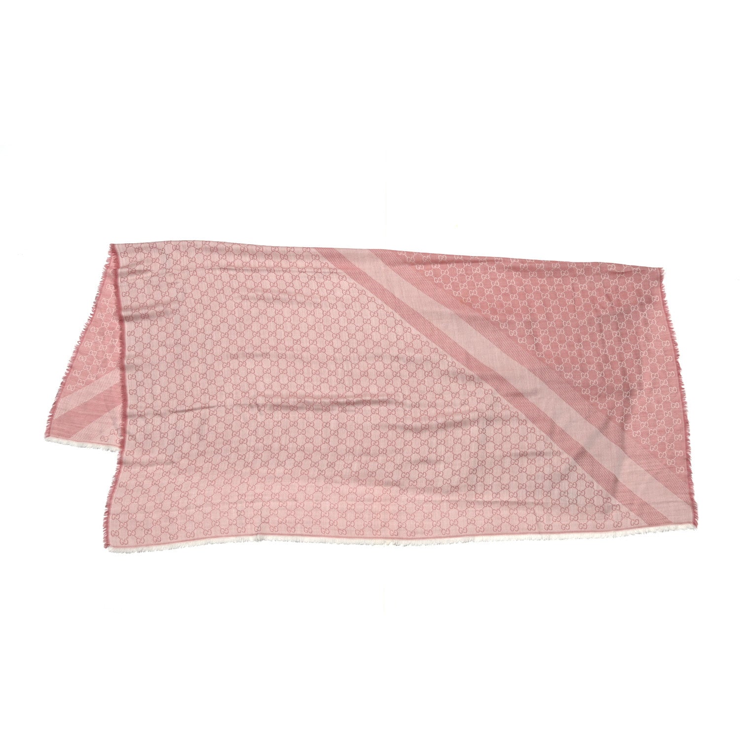 Gucci Wool Silk GG Monogram GGNat Scarf Roseate 2 of 3