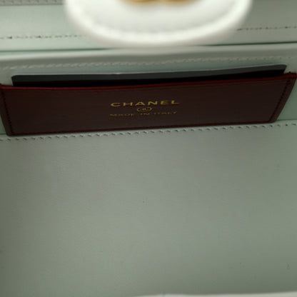 Chanel Shiny Caviar Preppy Coco Long Vanity With Strap Light Blue 5 of 12